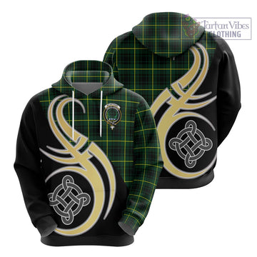 McArthur Modern Tartan Hoodie with Family Crest and Celtic Symbol Style