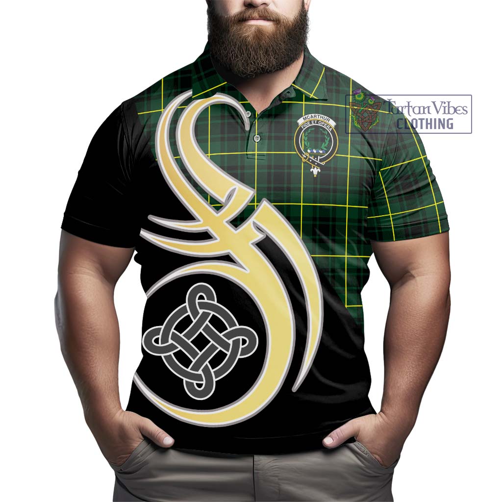 Tartan Vibes Clothing McArthur Modern Tartan Polo Shirt with Family Crest and Celtic Symbol Style