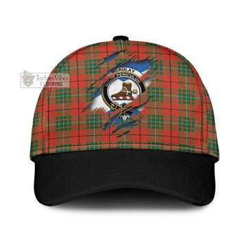 McAulay Ancient Tartan Classic Cap with Family Crest In Me Style