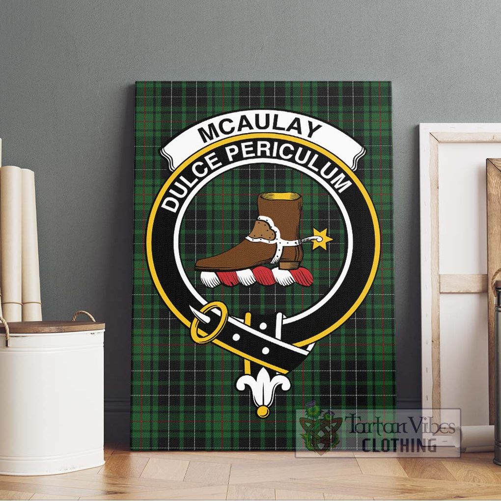 McAulay Hunting Tartan Canvas Print Wall Art with Family Crest Without Frame - Tartan Vibes Clothing