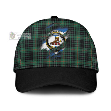 McAulay Hunting Ancient Tartan Classic Cap with Family Crest In Me Style