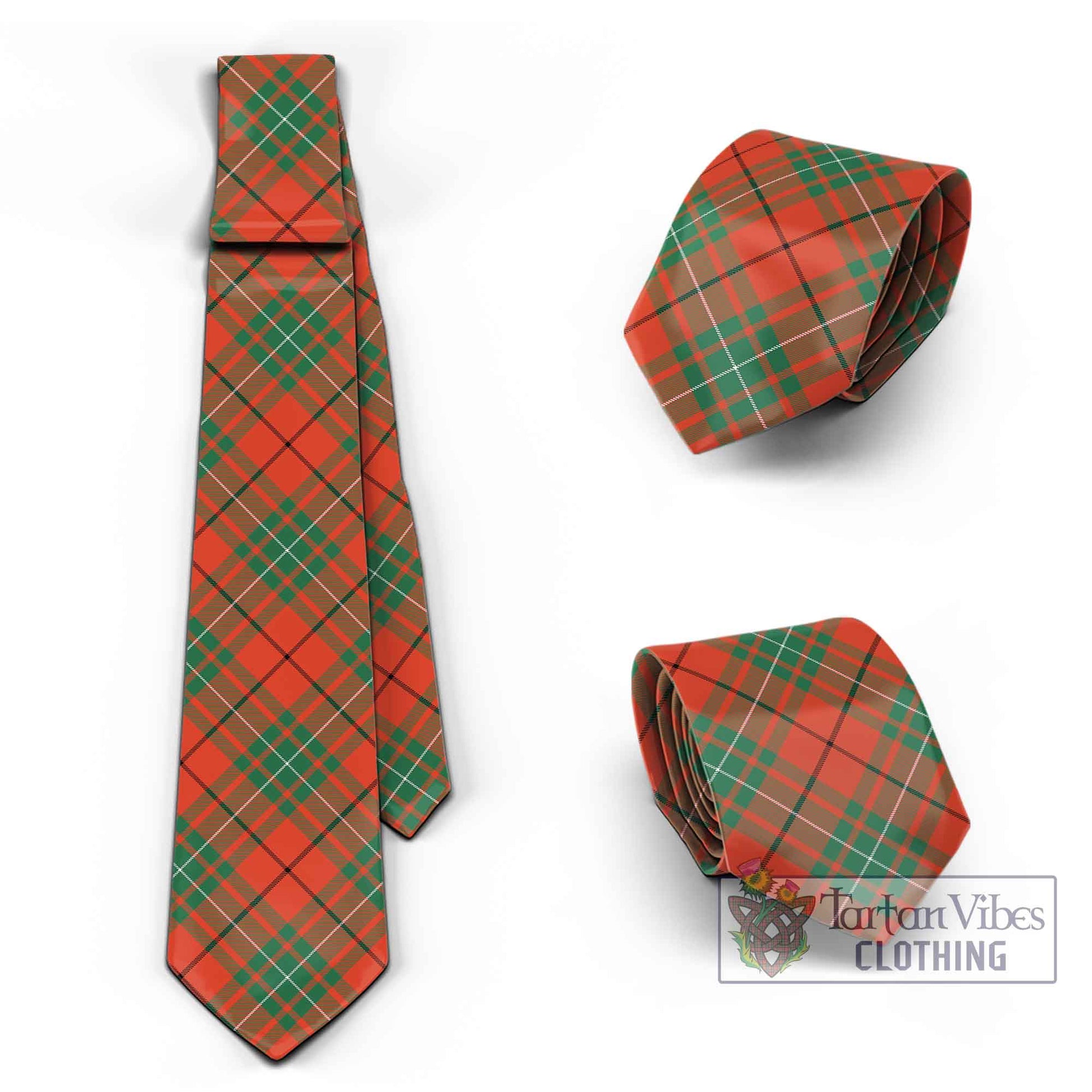 Tartan Vibes Clothing McAuley Ancient Tartan Classic Necktie Cross Style