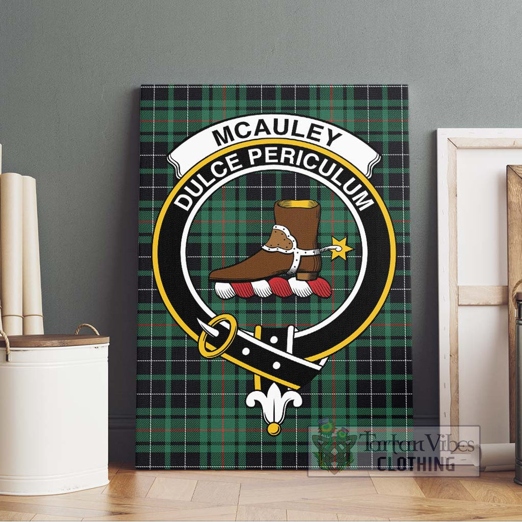 McAuley Hunting Ancient Tartan Canvas Print Wall Art with Family Crest Without Frame - Tartan Vibes Clothing