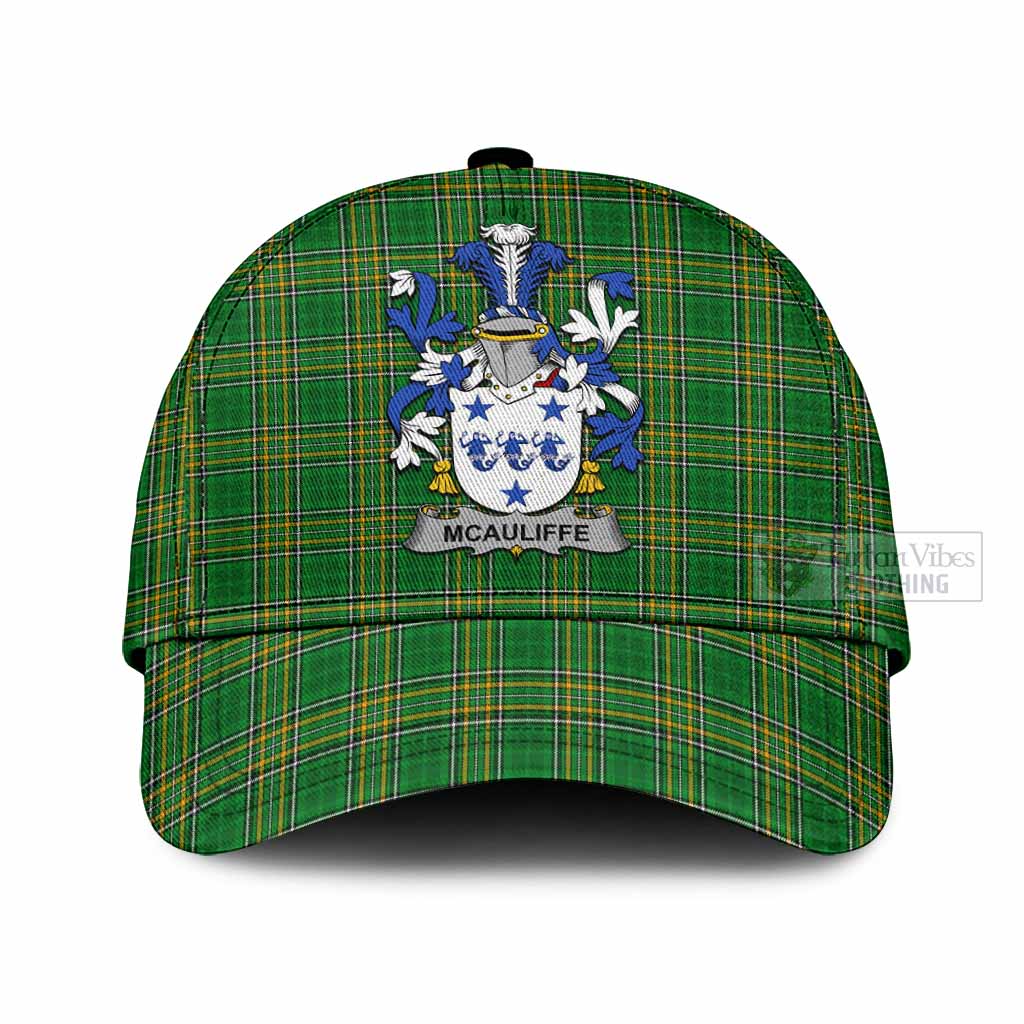 Tartan Vibes Clothing McAuliffe Irish Clan Tartan Classic Cap with Coat of Arms