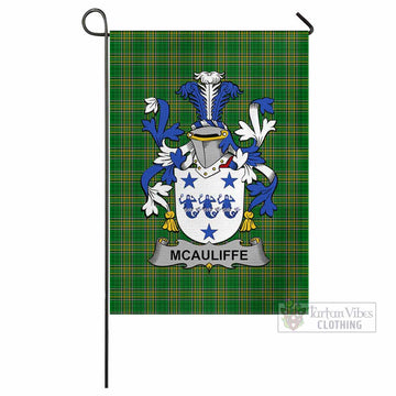 McAuliffe Irish Clan Tartan Flag with Coat of Arms