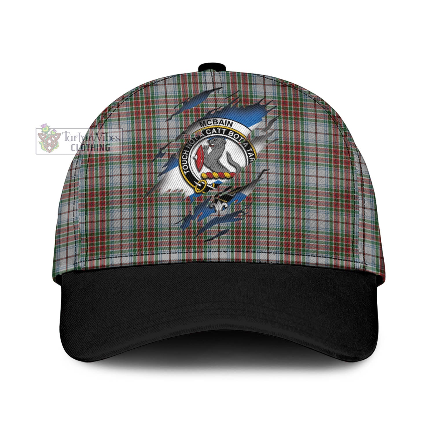 Tartan Vibes Clothing McBain Dress Tartan Classic Cap with Family Crest In Me Style