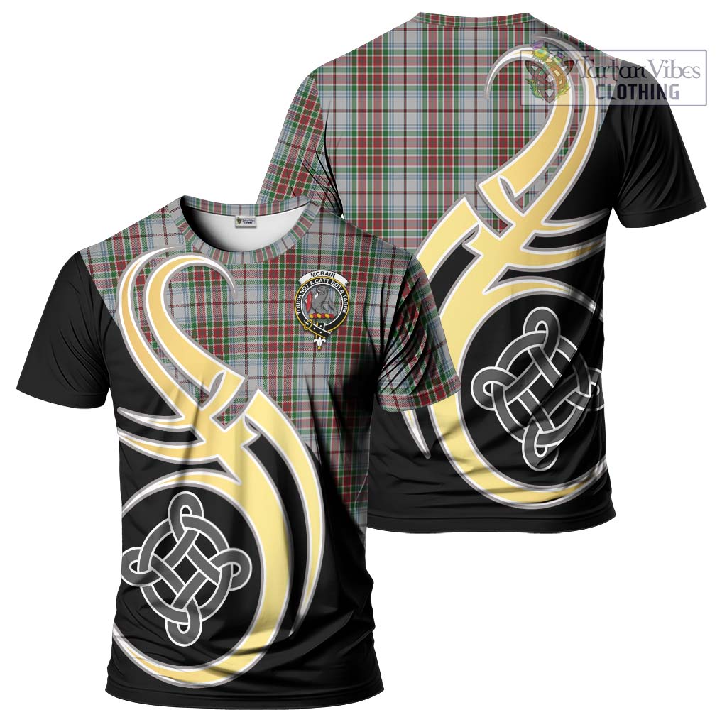 Tartan Vibes Clothing McBain Dress Tartan T-Shirt with Family Crest and Celtic Symbol Style