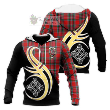 McBean Tartan Knitted Hoodie with Family Crest and Celtic Symbol Style