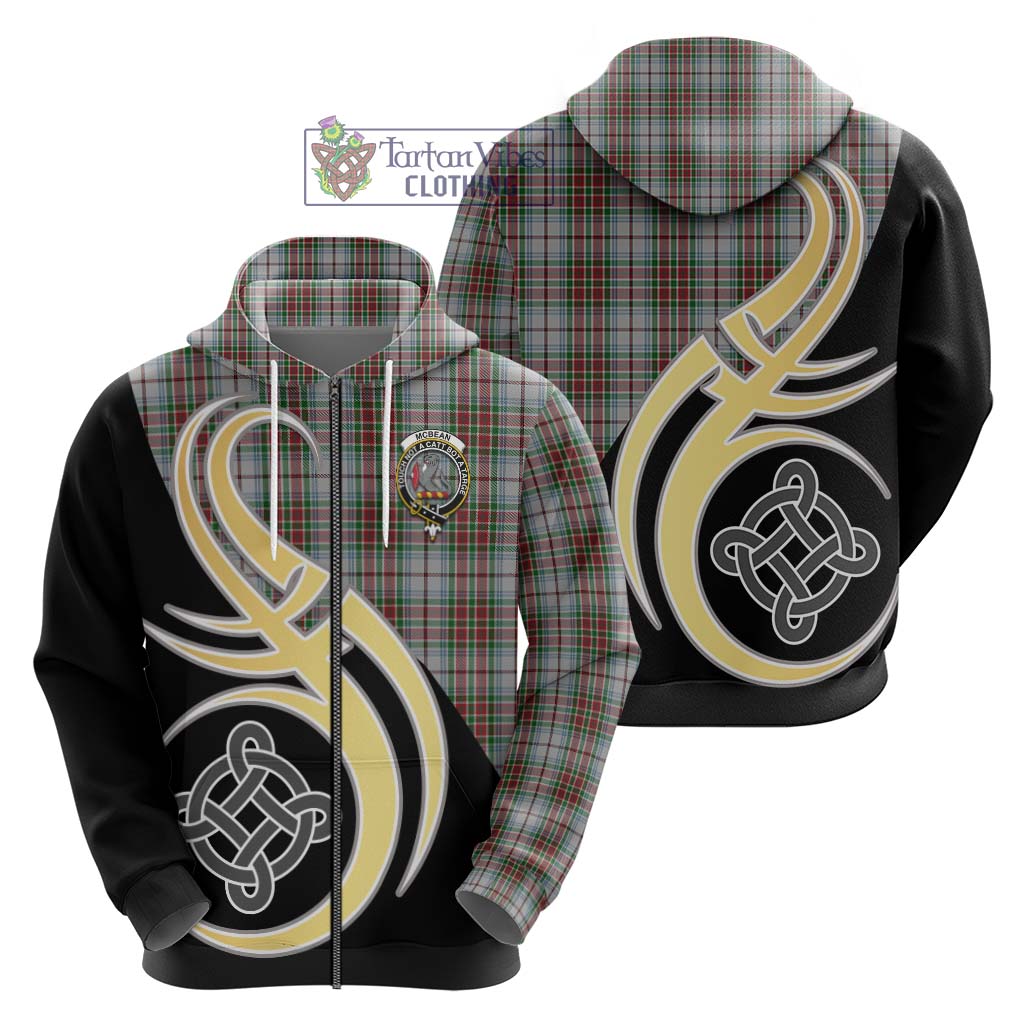 Tartan Vibes Clothing McBean Dress Tartan Hoodie with Family Crest and Celtic Symbol Style