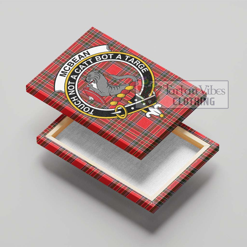 McBean Modern Tartan Canvas Print Wall Art with Family Crest - Tartan Vibes Clothing