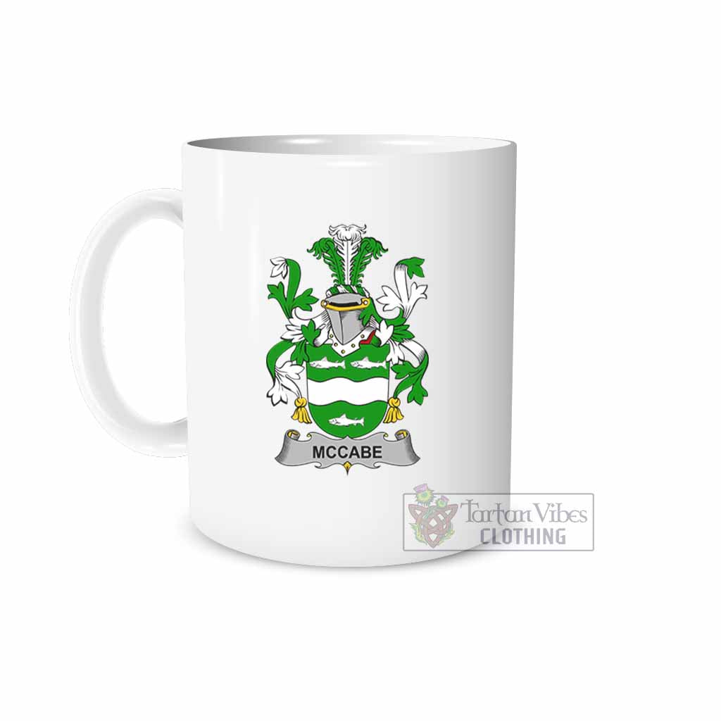 McCabe Irish Clan Coat of Arms Ceramic Mug White - 2D-tartanvibesclothing