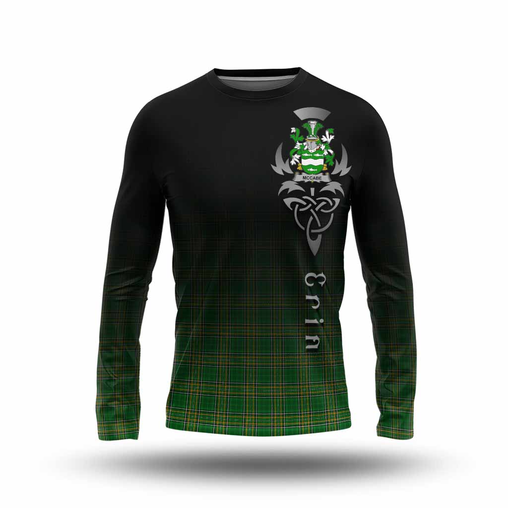 McCabe Irish Clan Long Sleeve T-Shirt with Coat of Arms Erin Go Bragh Celtic Inspired Unisex - Tartan Vibes Clothing