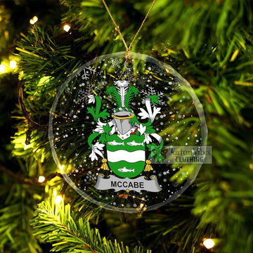 McCabe Irish Clan Christmas Glass Ornament with Coat of Arms