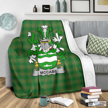 McCabe Irish Clan Tartan Blanket with Coat of Arms - Tartan Vibes Clothing