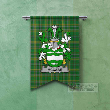 McCabe Irish Clan Tartan Gonfalon, Tartan Banner with Coat of Arms Fishtail - Tartan Vibes Clothing