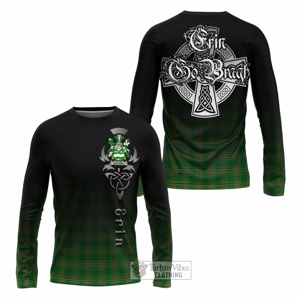 McCabe Irish Clan Long Sleeve T-Shirt with Coat of Arms Erin Go Bragh Celtic Inspired - Tartan Vibes Clothing