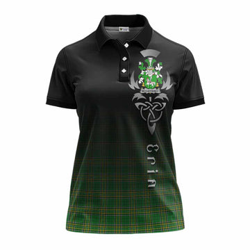 McCafferey Irish Clan Women's Polo Shirt with Coat of Arms Erin Go Bragh Celtic Inspired Women - Tartan Vibes Clothing