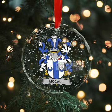 McCall Irish Clan Christmas Glass Ornament with Coat of Arms