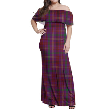 McCall (Caithness) Tartan Off Shoulder Long Dress Women's Dress - Tartan Vibes Clothing