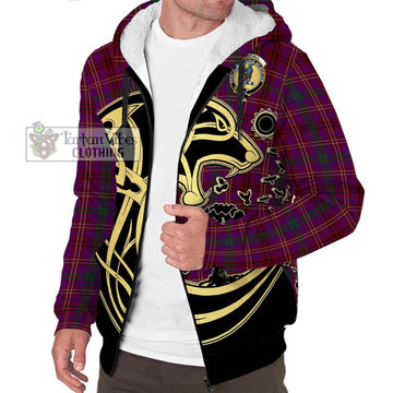 McCall (Caithness) Tartan Sherpa Hoodie with Family Crest Celtic Wolf Style Unisex S - Tartan Vibes Clothing