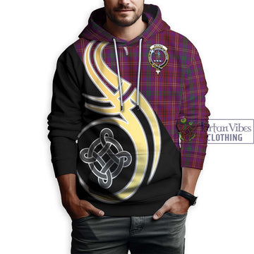 McCall (Caithness) Tartan Hoodie with Family Crest and Celtic Symbol Style