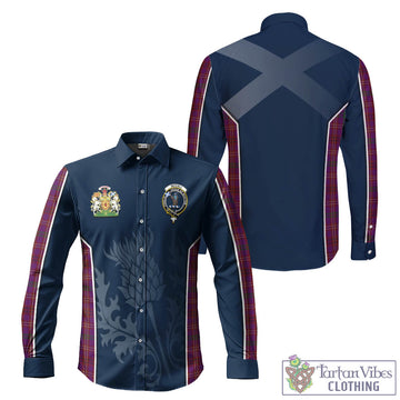 McCall (Caithness) Tartan Long Sleeve Button Up Shirt with Family Crest and Scottish Thistle Vibes Sport Style