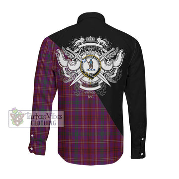 McCall (Caithness) Tartan Long Sleeve Button Shirt with Family Crest and Military Logo Style Men's Shirt - Tartan Vibes Clothing