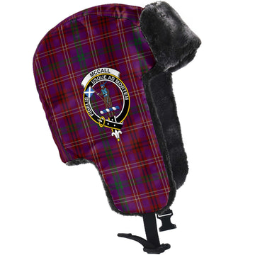 McCall (Caithness) Tartan Winter Trapper Hat with Family Crest - Tartan Vibes Clothing
