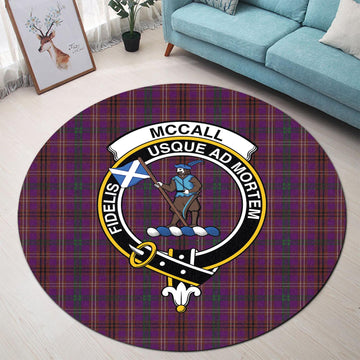 McCall (Caithness) Tartan Round Rug with Family Crest - Tartan Vibes Clothing