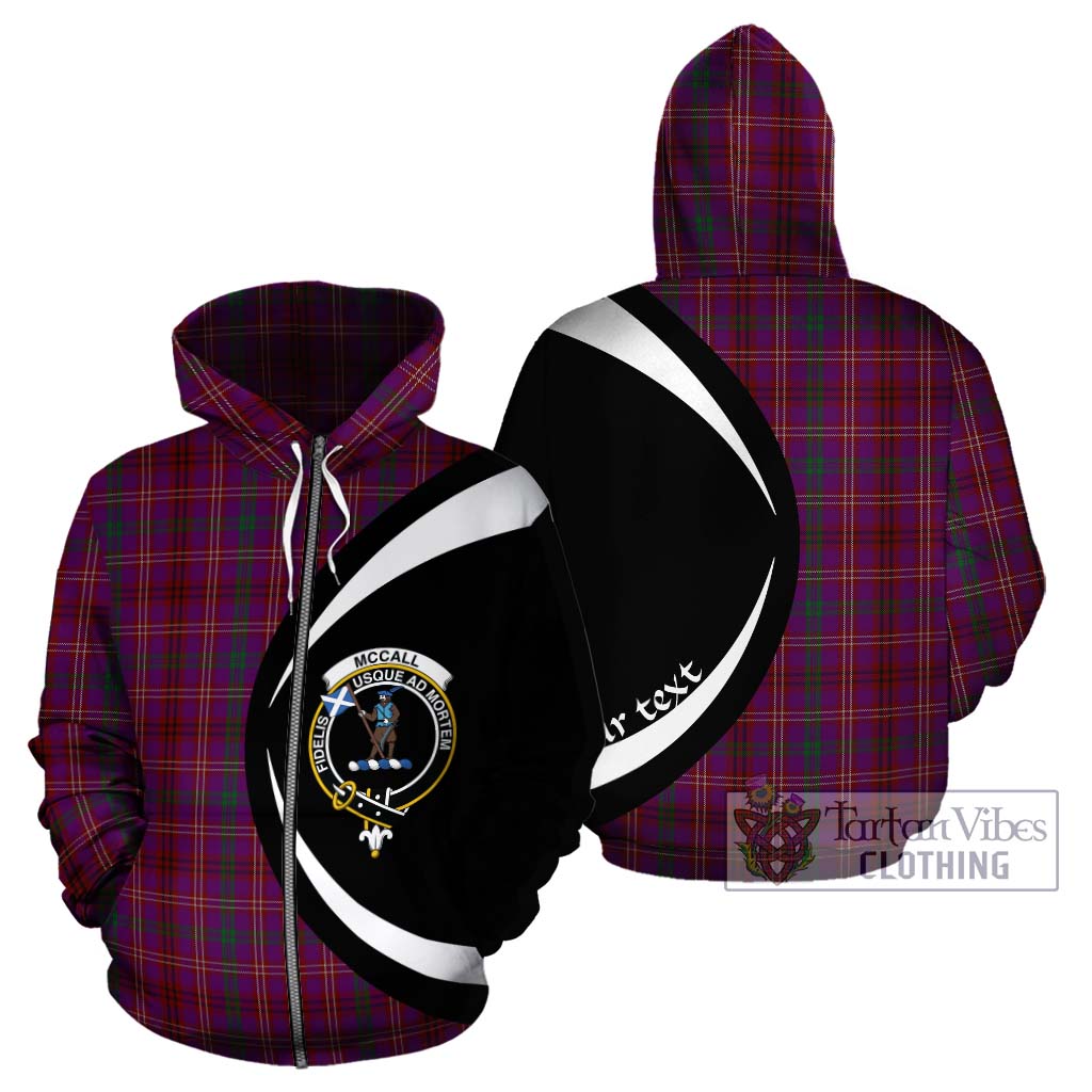 Tartan Vibes Clothing McCall (Caithness) Tartan Hoodie with Family Crest Circle Style