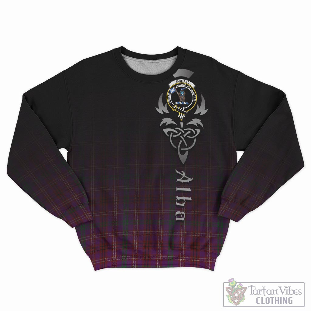 Tartan Vibes Clothing McCall (Caithness) Tartan Sweatshirt Featuring Alba Gu Brath Family Crest Celtic Inspired