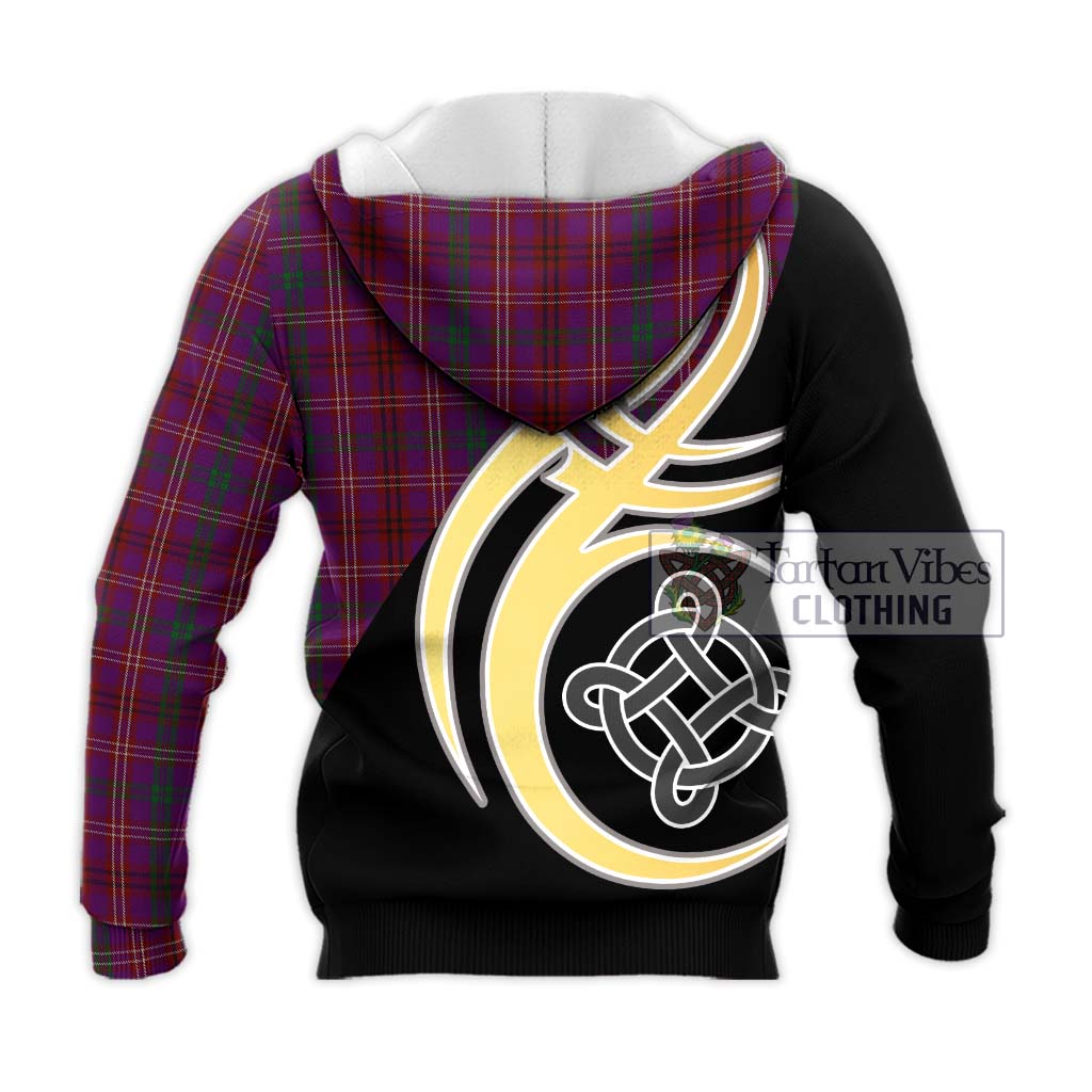 Tartan Vibes Clothing McCall (Caithness) Tartan Knitted Hoodie with Family Crest and Celtic Symbol Style