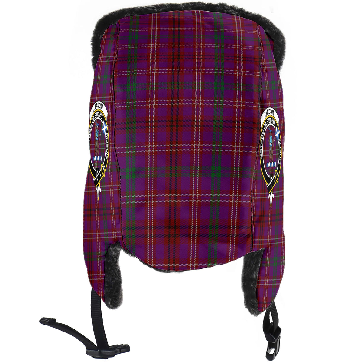 McCall (Caithness) Tartan Winter Trapper Hat with Family Crest - Tartan Vibes Clothing