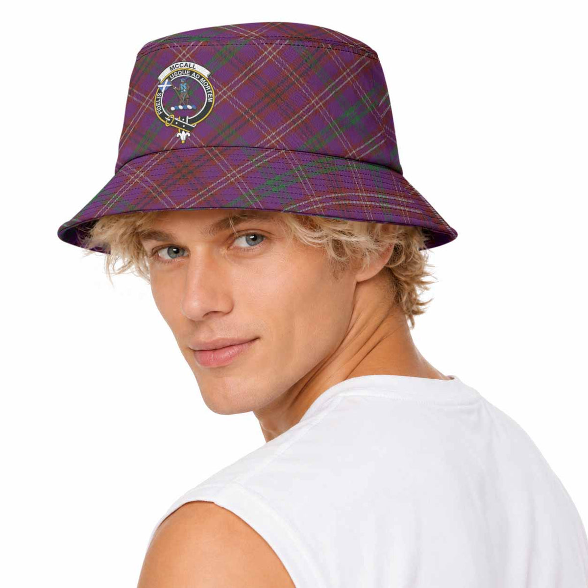 McCall (Caithness) Tartan Bucket Hat with Family Crest - Tartan Vibes Clothing