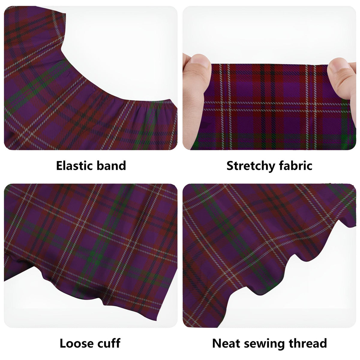 McCall (Caithness) Tartan Off Shoulder Long Dress - Tartan Vibes Clothing