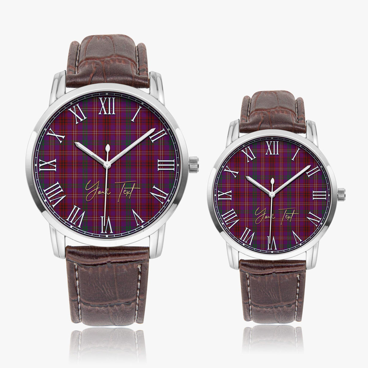 McCall (Caithness) Tartan Personalized Your Text Leather Trap Quartz Watch - Tartan Vibes Clothing