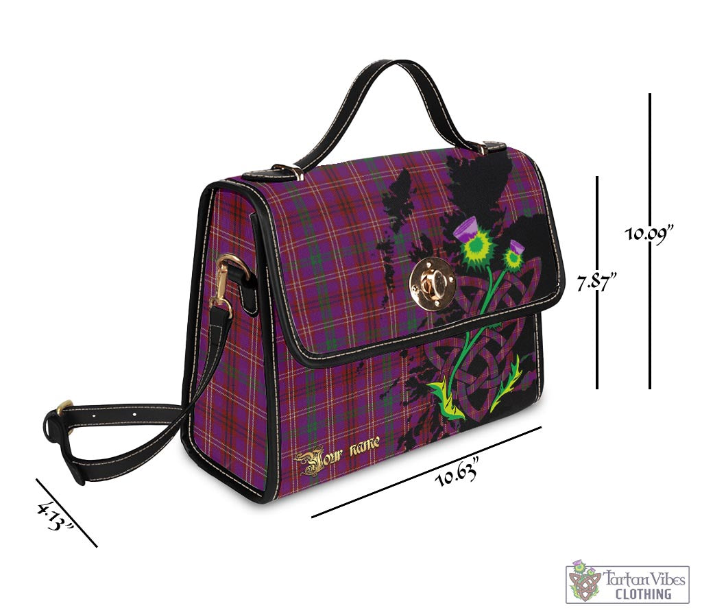 Tartan Vibes Clothing McCall (Caithness) Tartan Waterproof Canvas Bag with Scotland Map and Thistle Celtic Accents