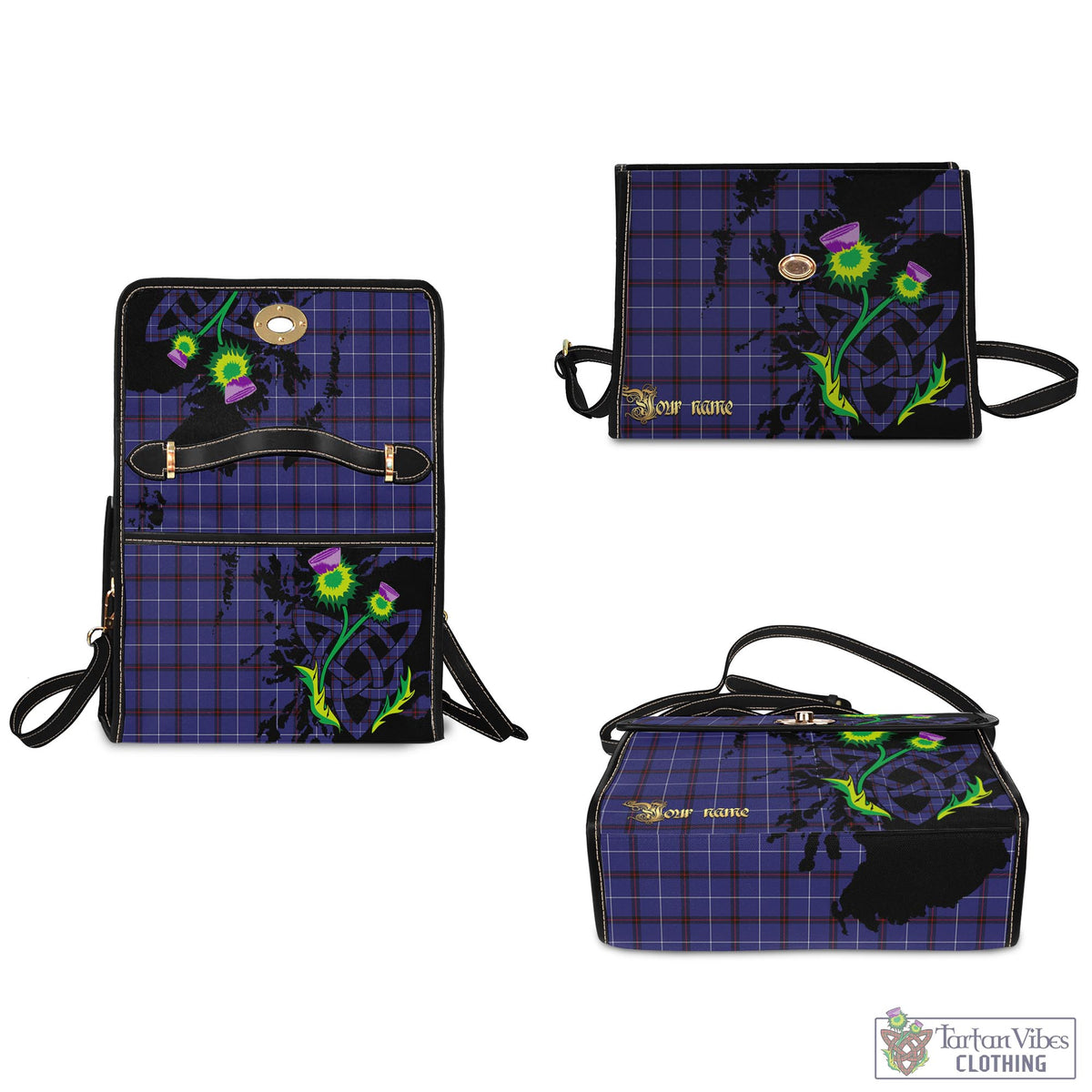 McCallie Tartan Waterproof Canvas Bag with Scotland Map and Thistle Celtic Accents - Tartan Vibes Clothing