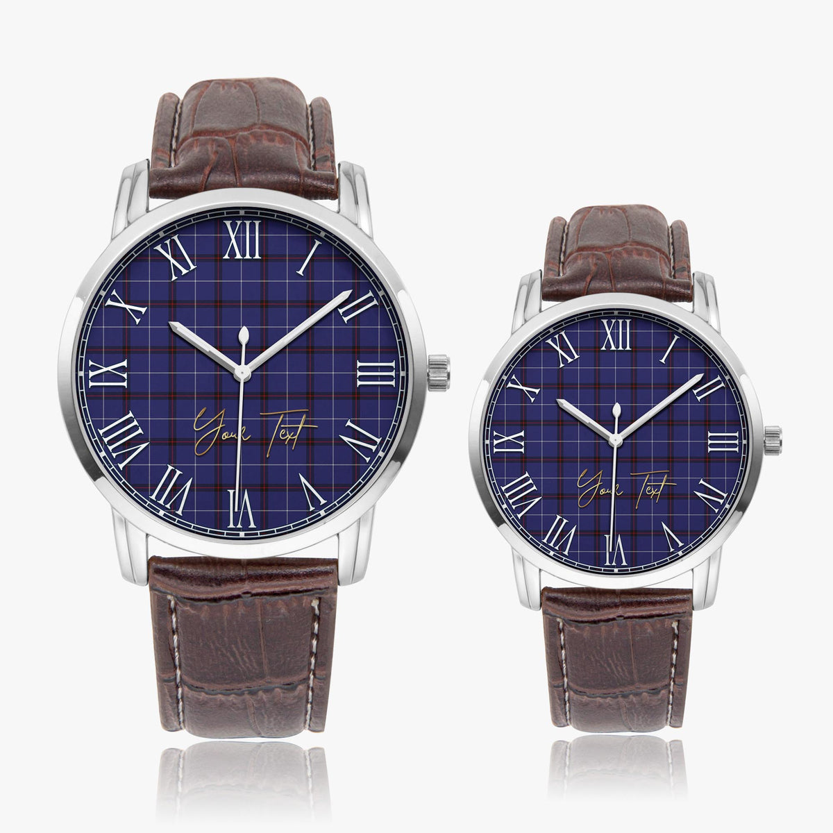 McCallie Tartan Personalized Your Text Leather Trap Quartz Watch - Tartan Vibes Clothing
