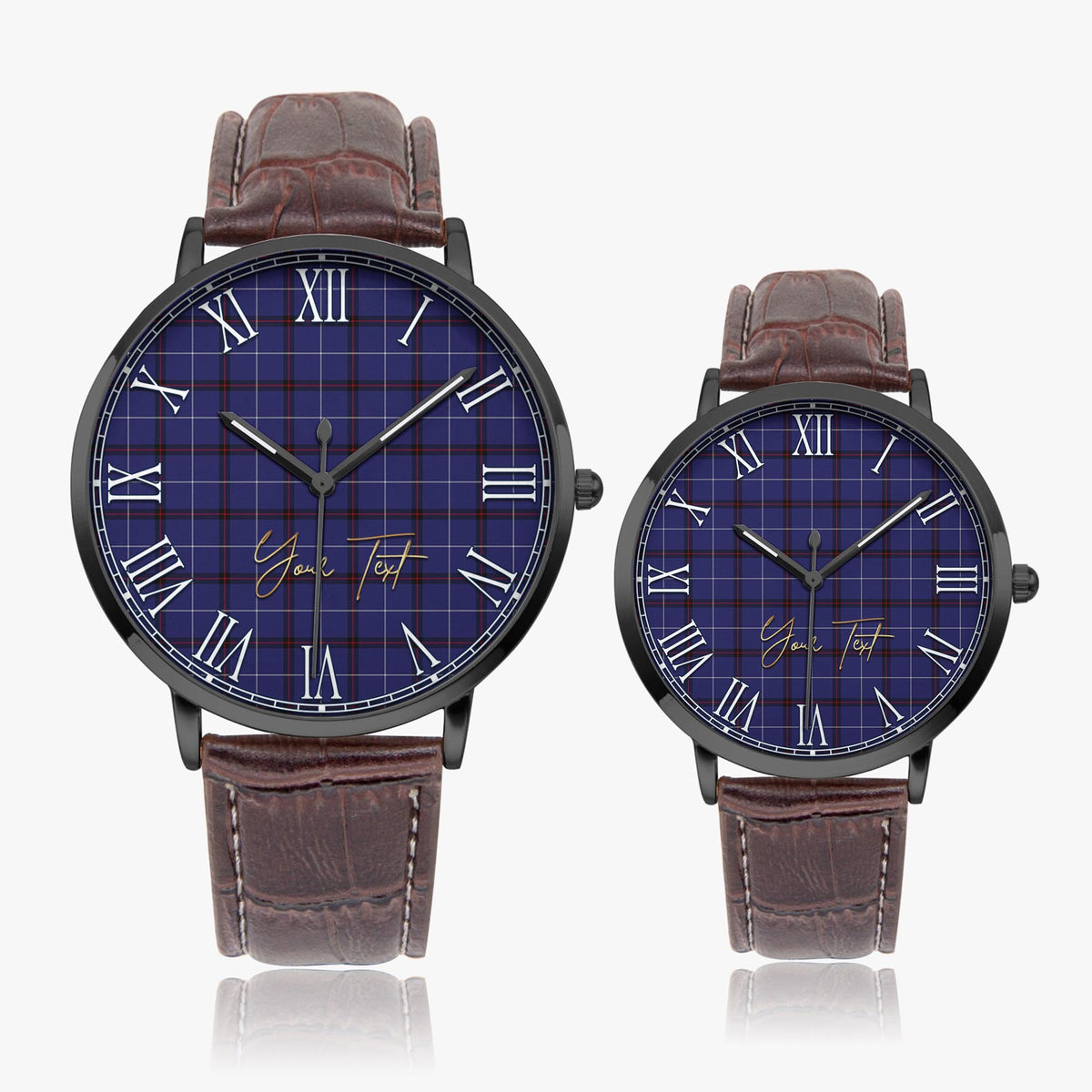 McCallie Tartan Personalized Your Text Leather Trap Quartz Watch - Tartan Vibes Clothing