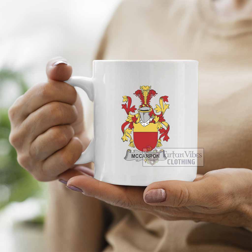 Tartan Vibes Clothing McCarron Irish Clan Coat of Arms Ceramic Mug