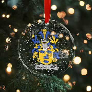 McCausland Irish Clan Christmas Glass Ornament with Coat of Arms