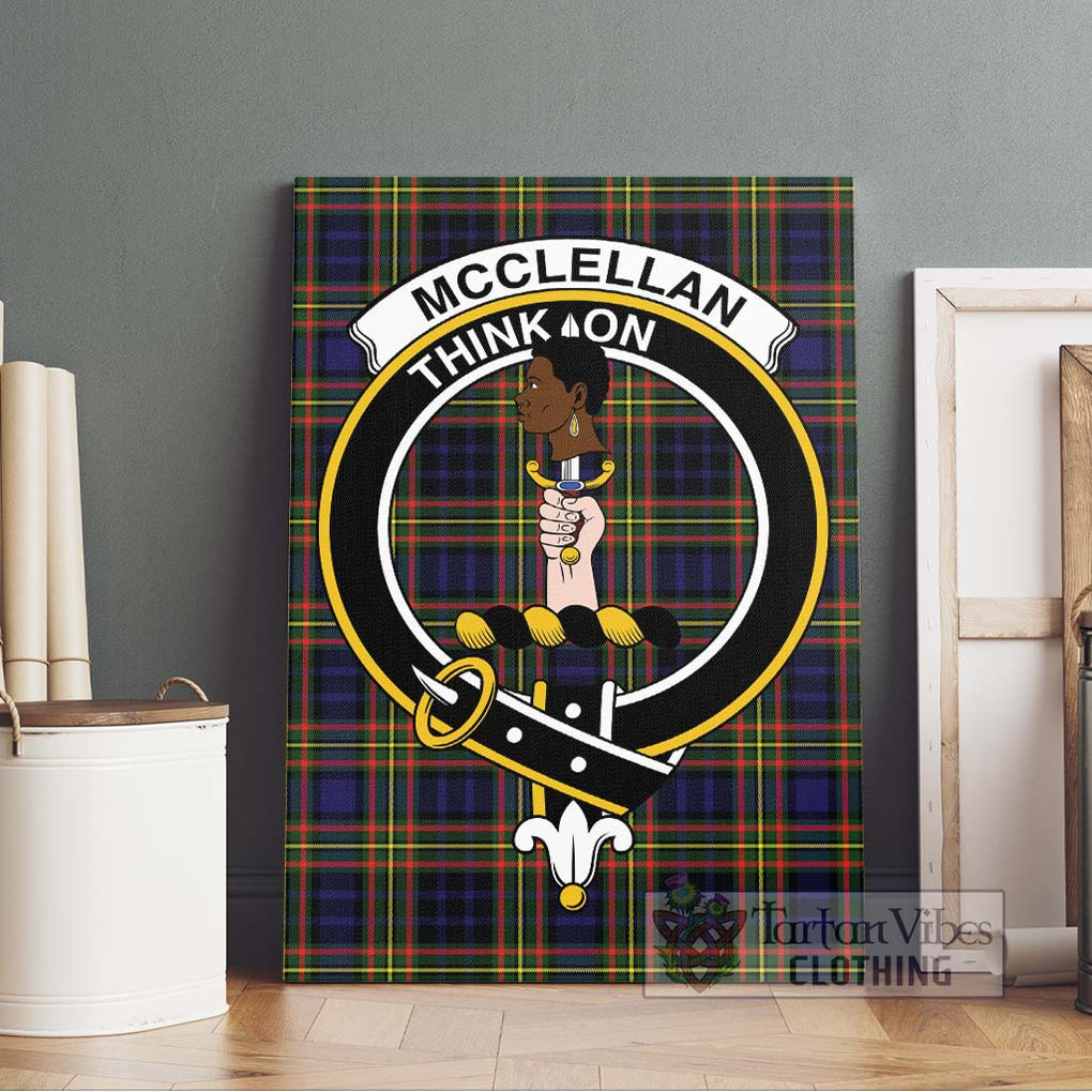 McClellan Modern Tartan Canvas Print Wall Art with Family Crest Without Frame - Tartan Vibes Clothing