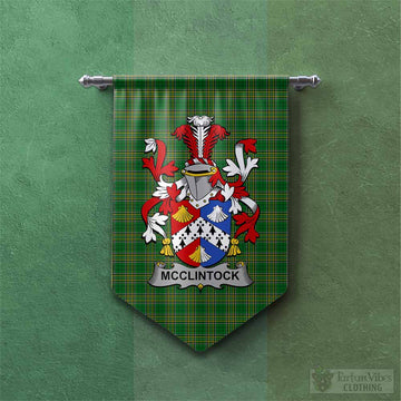 McClintock Irish Clan Tartan Gonfalon, Tartan Banner with Coat of Arms Chevron - Tartan Vibes Clothing