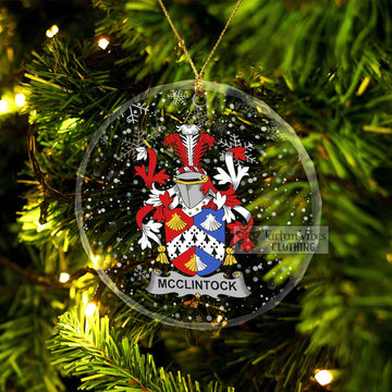 McClintock Irish Clan Christmas Glass Ornament with Coat of Arms