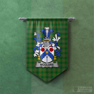 McClure Irish Clan Tartan Gonfalon, Tartan Banner with Coat of Arms Chevron - Tartan Vibes Clothing