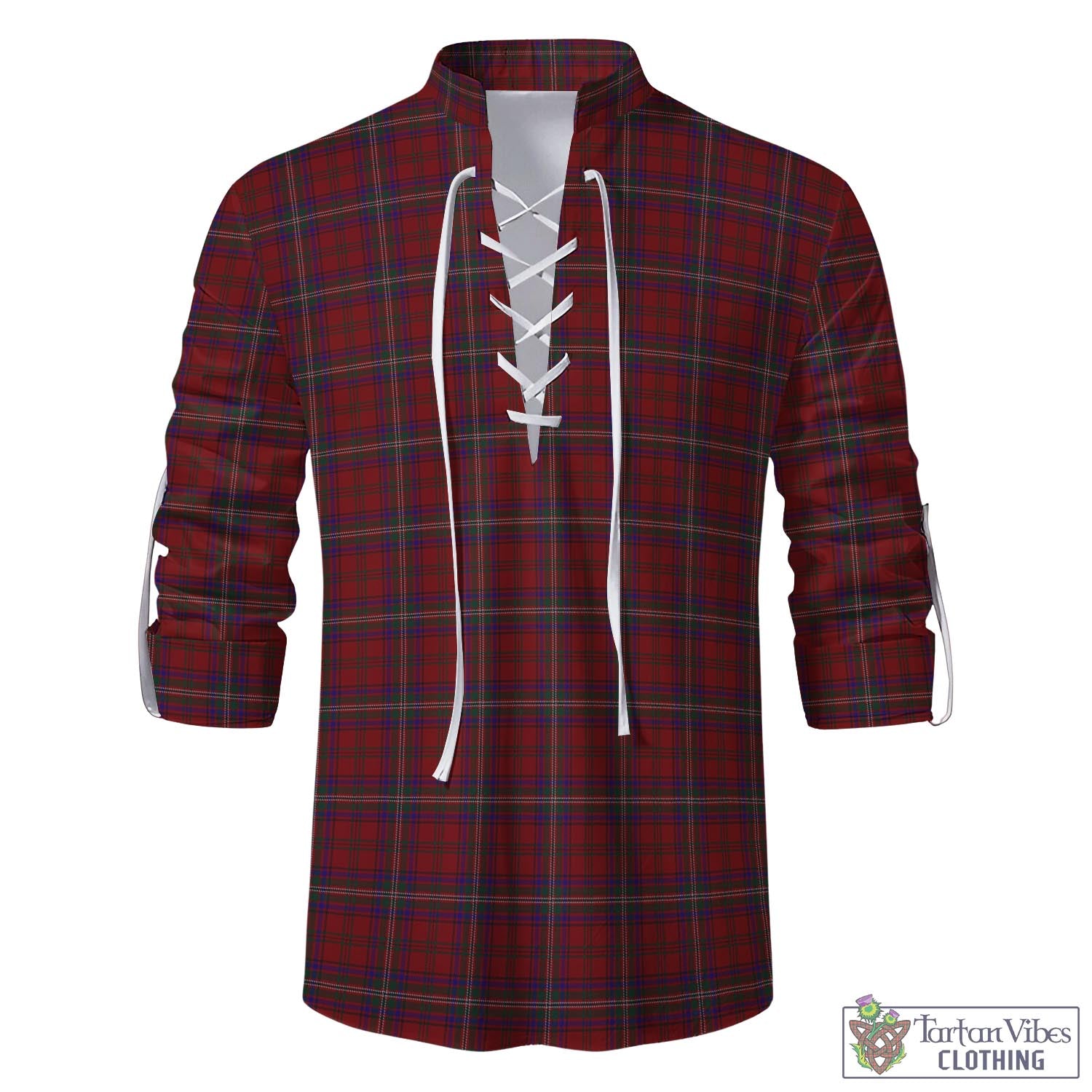 Tartan Vibes Clothing McClure Tartan Men's Scottish Traditional Jacobite Ghillie Kilt Shirt