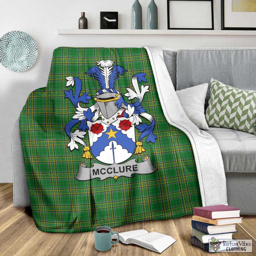 McClure Irish Clan Tartan Blanket with Coat of Arms - Tartan Vibes Clothing
