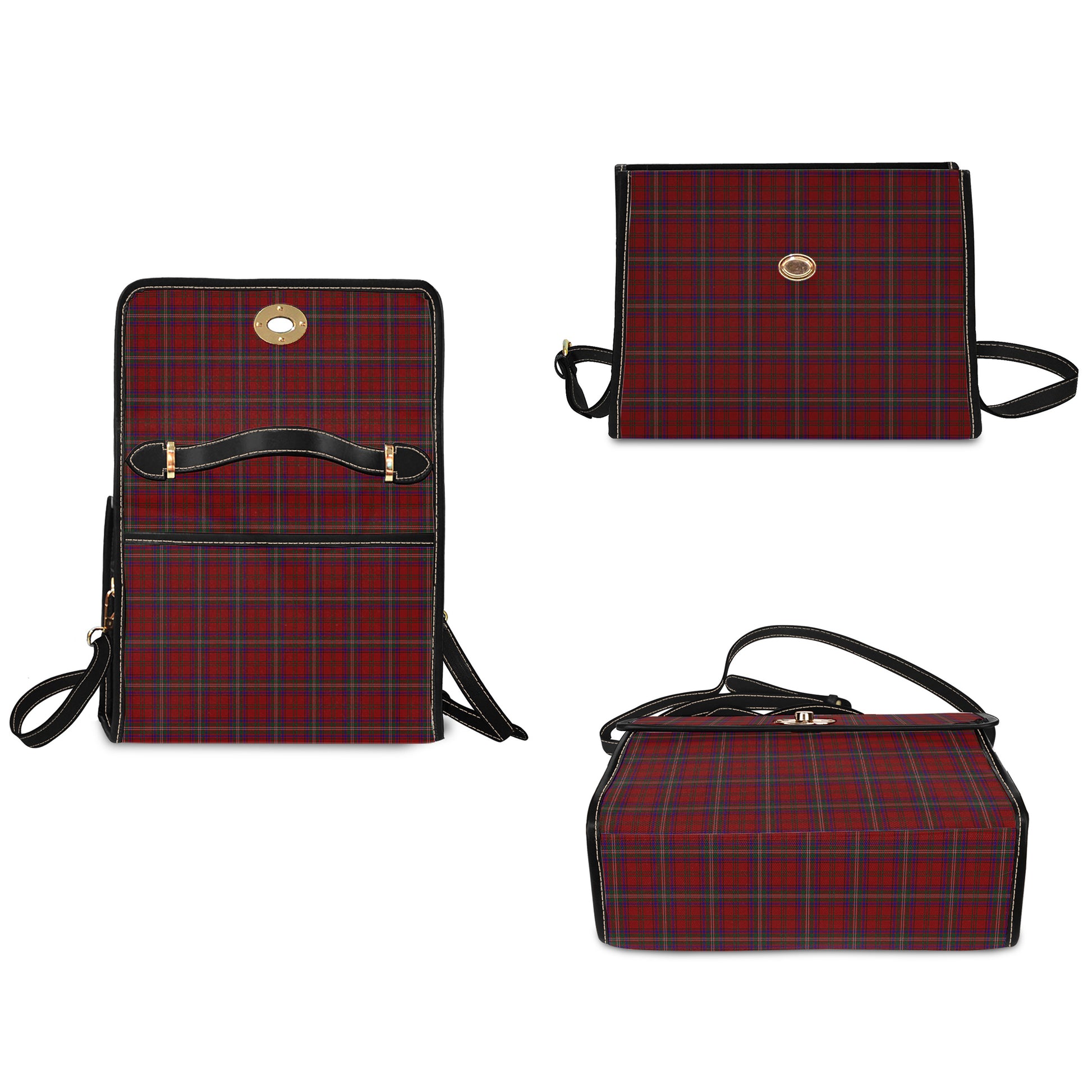 mcclure-tartan-leather-strap-waterproof-canvas-bag