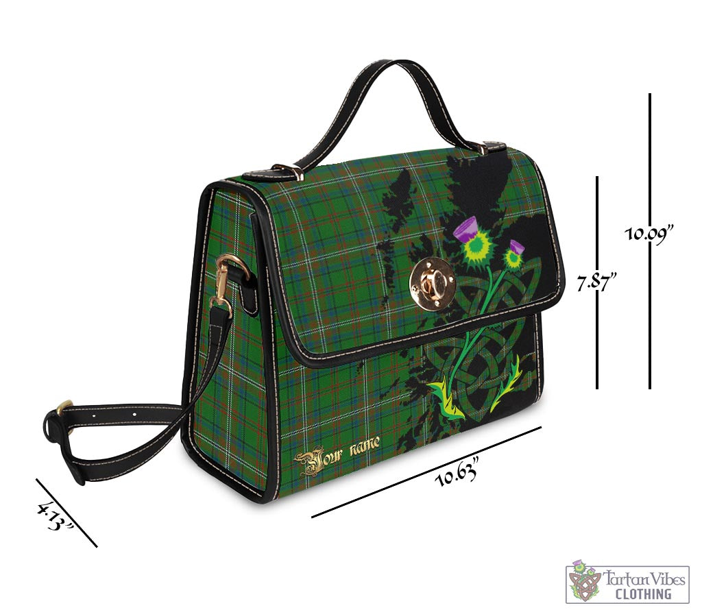 Tartan Vibes Clothing McClure Hunting Tartan Waterproof Canvas Bag with Scotland Map and Thistle Celtic Accents